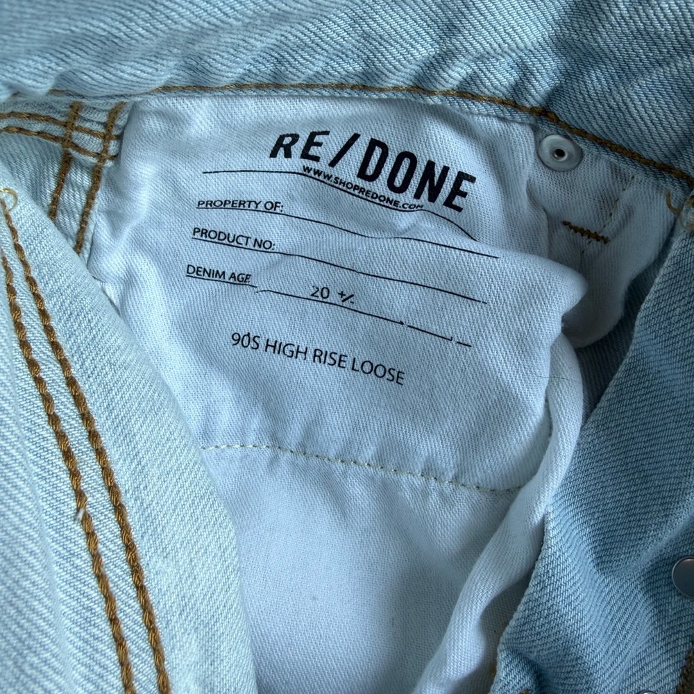 $295 Re/Done 90s High Rise Loose Bleach Destroy - 25 - Picture 13 of 15